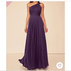 A-line, princess, one shoulder